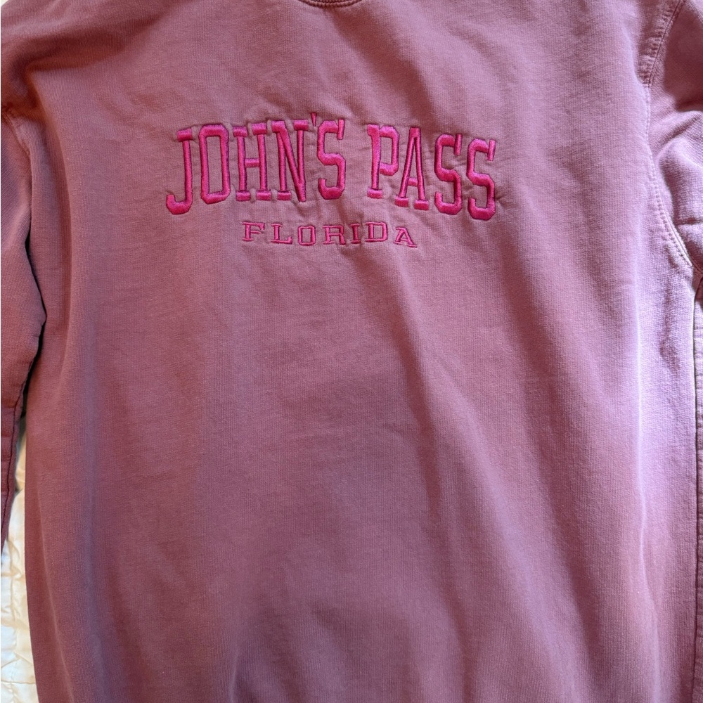 Pink John's Pass Florida Sweatshirt